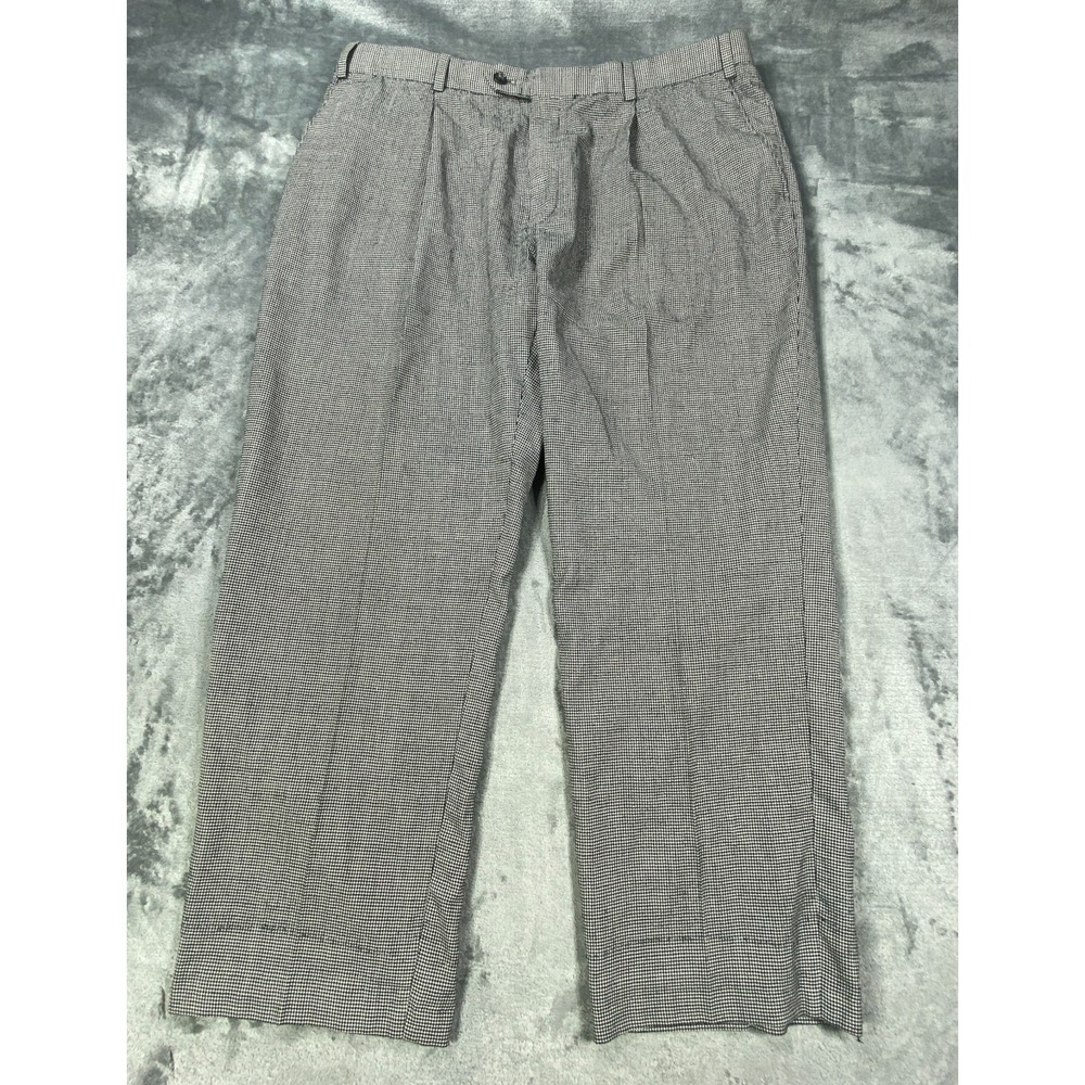 Vtg Hart Schaffner Marx Pants Men Fits 36x26 Houndstooth Union Classic 90s Dress